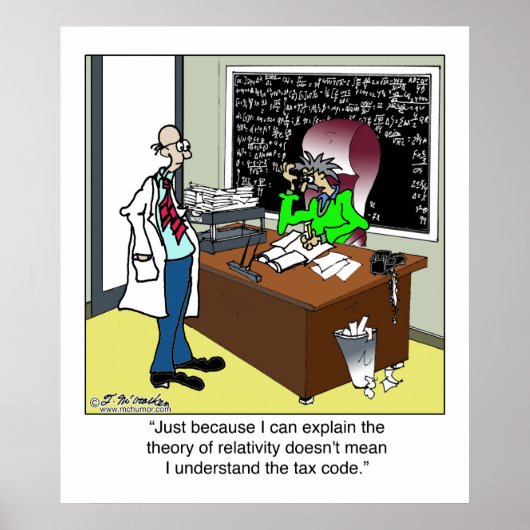 Relativiteitstheorie en belastingcode poster (Voorkant)