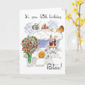 'Relax' 45e Kaart (Gele Bloem)