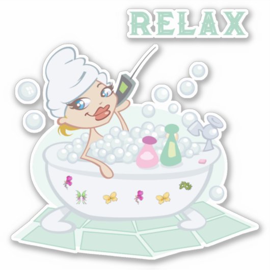 Relax Bathtub Sticker (Voorkant)
