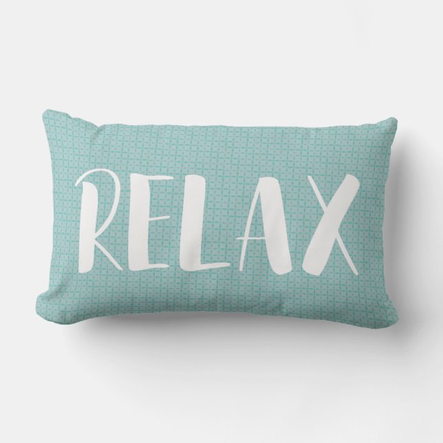 Relax Beach House Seafoam Green Lumbar Pillow Kussen (Voorkant)