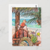 Relax bij strand briefkaart (Voorkant / Achterkant)