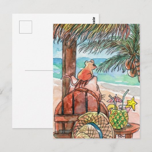 Relax bij strand briefkaart (Voorkant / Achterkant)