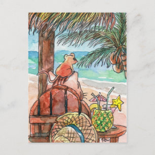 Relax bij strand briefkaart