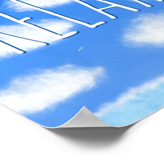 Relax - Blue Sky Zee Clouds Inspirerend Seascape Poster (Hoek)
