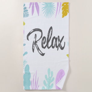 Relax Borstel Schrift   Tropische Strand Handdoek