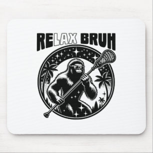 Relax Bro Bruh Funny Bigfoot Lax Lacrosse Mannen B Muismat