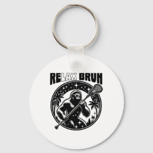 Relax Bro Bruh Funny Bigfoot Lax Lacrosse Mannen B Sleutelhanger