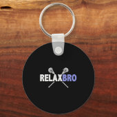 Relax bro grappige lacrosse speler woordspeling la sleutelhanger (Voorkant)