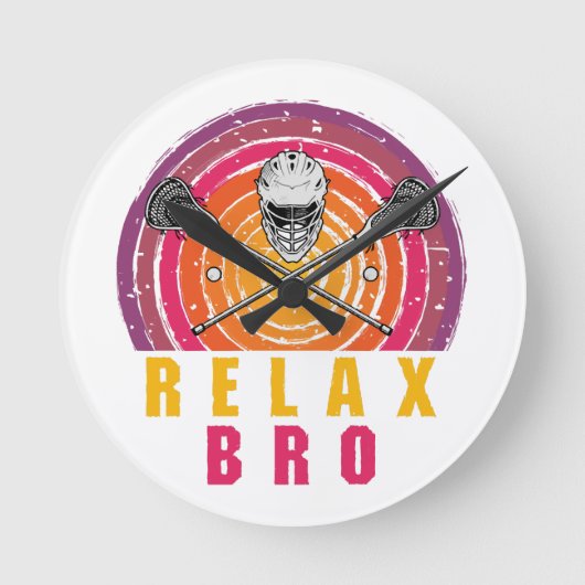 Relax Bro Lacrosse Ronde Klok (Voorkant)