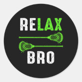 Relax Bro  Lacrosse Ronde Sticker (Voorkant)