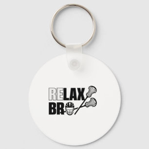 Relax Bro Lacrosse Speler Lax Teen Boys Mannen Sleutelhanger