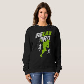 Relax Bro Lacrosse Sport Team Game Highschool Coll Trui (Voorkant volledig)