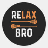 Relax Bro Lacrosse Sportteam Game Ronde Sticker (Voorkant)