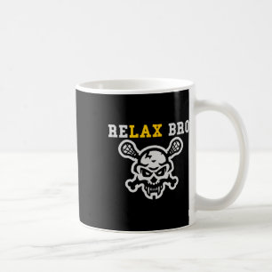 Relax Bro Lax Funny Lacrosse Schedel Crossbones Koffiemok