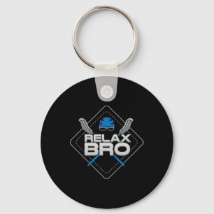 Relax Bro - Lax Life en Lacrosse Speler Cadeau Sleutelhanger