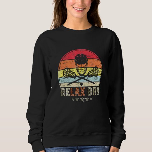 RELAX BRO  Retro stijl Lacrosse Trui (Voorkant)