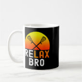 Relax Bro Stick Grappig Lacrosse Speler Spel Koffiemok (Links)