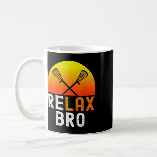 Relax Bro Stick Grappig Lacrosse Speler Spel Koffiemok (Links)