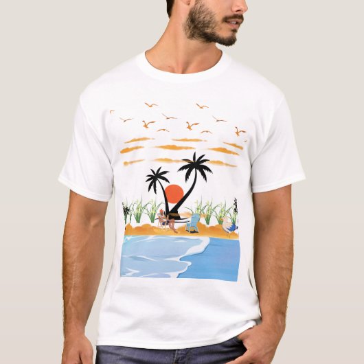 Relax & Chill Summer Paradise Design T-shirt (Voorkant)