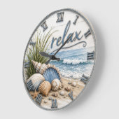 Relax Coastal Beach Ocean Beach House Decor Grote Klok (Hoek)