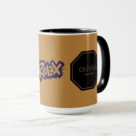 Relax Combo Mok met Jouw naam en functietitel (Voorkant rechts)