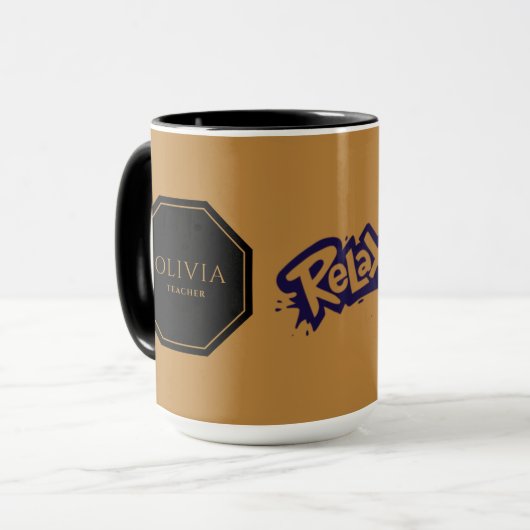 Relax Combo Mok met Jouw naam en functietitel (Voorkant links)