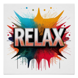 Relax Comic Sound Effect - Vetgedrukte en speelse  Perfect Poster