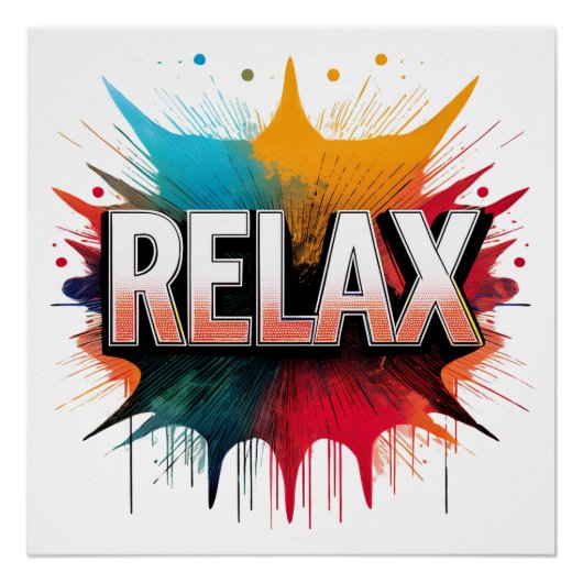 Relax Comic Sound Effect - Vetgedrukte en speelse  Perfect Poster (Voorkant)