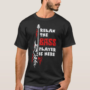 Relax De Bassist Is Hier Gitarist Snaren In T-shirt