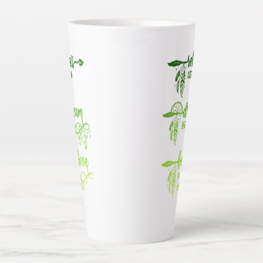 Relax, Dream, geloof, Green Ombre Boho Latte Mok (Voorkant)