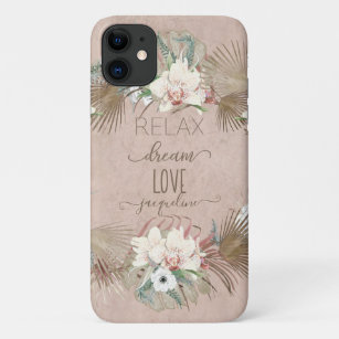 Relax Dream Love Tropical Blush Pink Orchid Palm Case-Mate iPhone Case