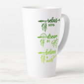 Relax, droom, geloof, groene ombre boho latte mok (Rechterhoek)