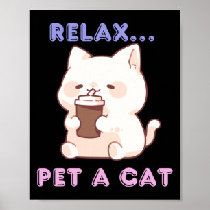 Relax... een kat Sticker Poster