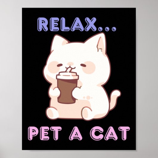 Relax... een kat Sticker Poster (Voorkant)