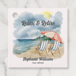 Relax en pensioen Tropical Beach Chair Thema Party Bedankjes Labels