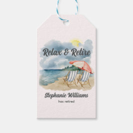 Relax en pensioen Tropical Beach Chair Thema Party Cadeaulabel