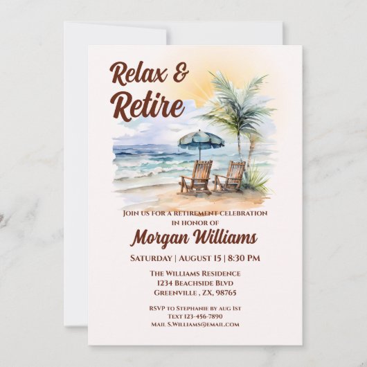 Relax en pensioen Tropical Beach stoel pensioen Kaart (Voorkant)