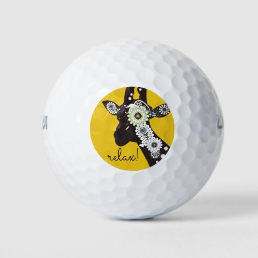 Relax - Funky Cool Giraffe Golfballen (Voorkant)