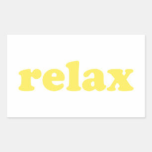 Relax geel moderne typografie grappig cool rechthoekige sticker