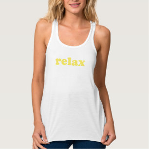 Relax geel moderne typografie grappig cool tanktop