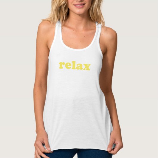 Relax geel moderne typografie grappig cool tanktop (Voorkant)