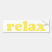 Relax geel moderne typografie grappige voorzichtig bumpersticker (Voorkant)