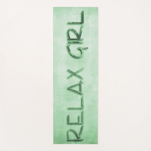 Relax Girl green rustic Yogamat (Voorkant)