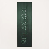 Relax Girl green stripes Yogamat (Voorkant)