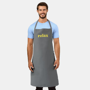 Relax grijs geel moderne typografie grappig cool schort