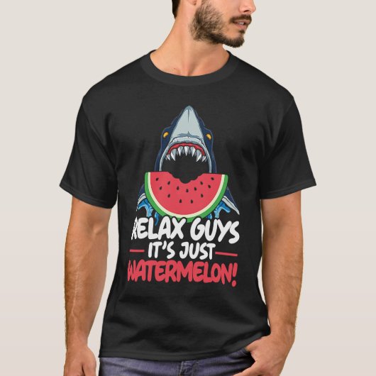 Relax Guys It's Just Watermelon Shark Marine Biolo T-shirt (Voorkant)
