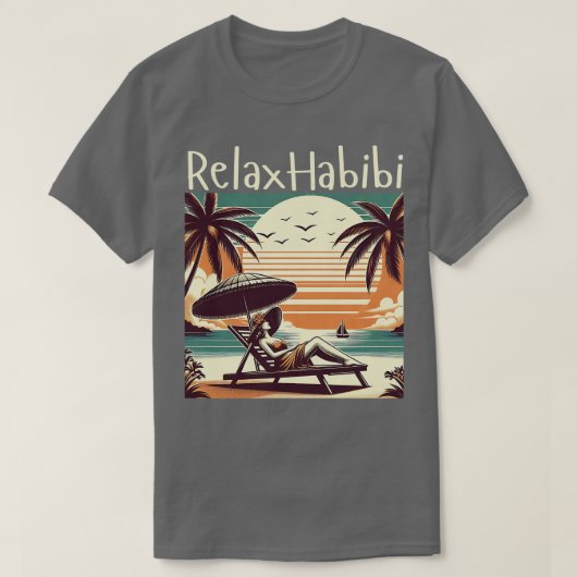 Relax Habibi Romantisch Grappig Arabisch Roots Yog T-shirt (Design voorkant)