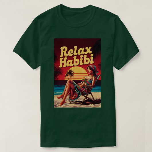 Relax Habibi Romantisch Grappig Arabisch Roots Yog T-shirt (Design voorkant)