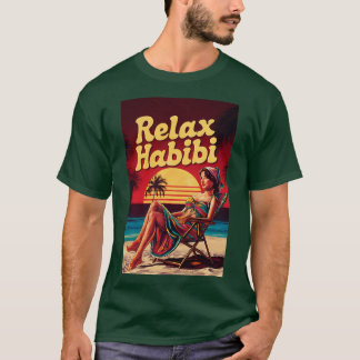 Relax Habibi Romantisch Grappig Arabisch Roots Yog T-shirt