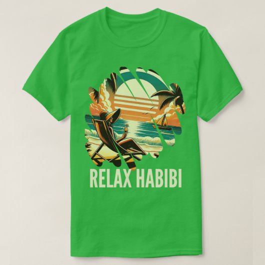 Relax Habibi Romantisch Grappig Arabisch Roots Yog T-shirt (Design voorkant)